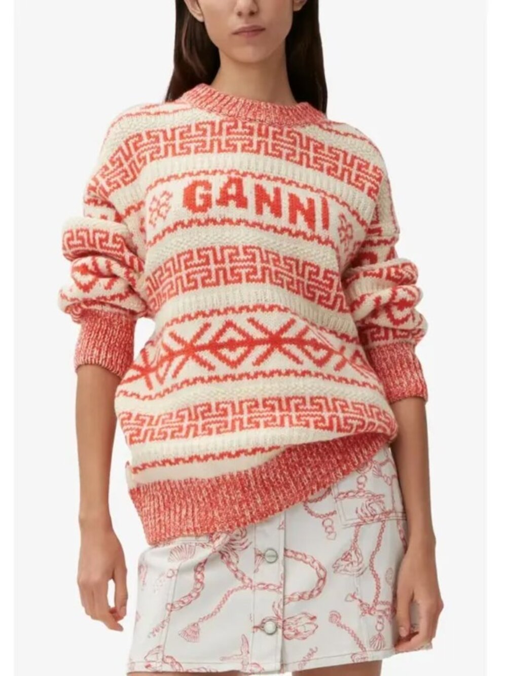 GANNI Julliard Wool Jumper Sweater Balloon Sleeve
